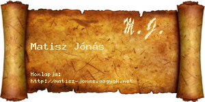 Matisz Jónás névjegykártya